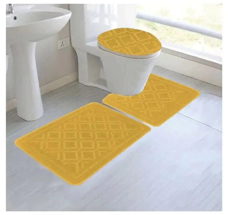 Linen World Bath Mats & Rugs Gold Catherine 3 pc Mega Bathroom Rug Set