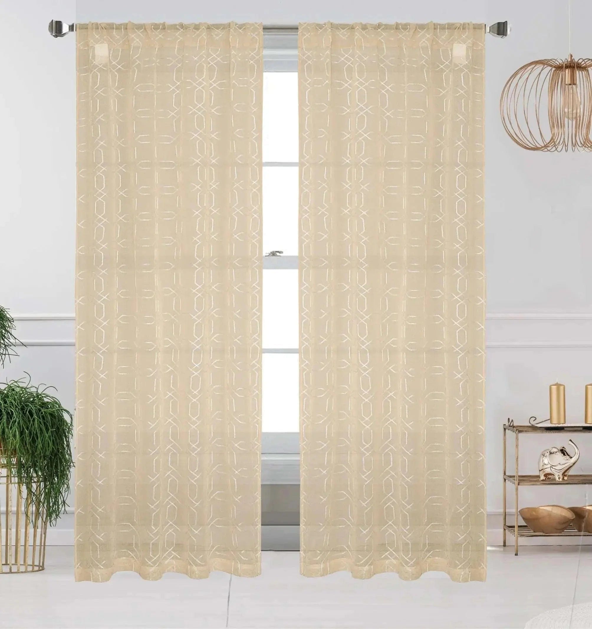 Linen World Curtain Panel Gold 