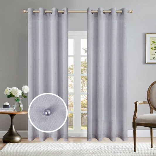 Linen World Gray “Pearl” Curtain Panel