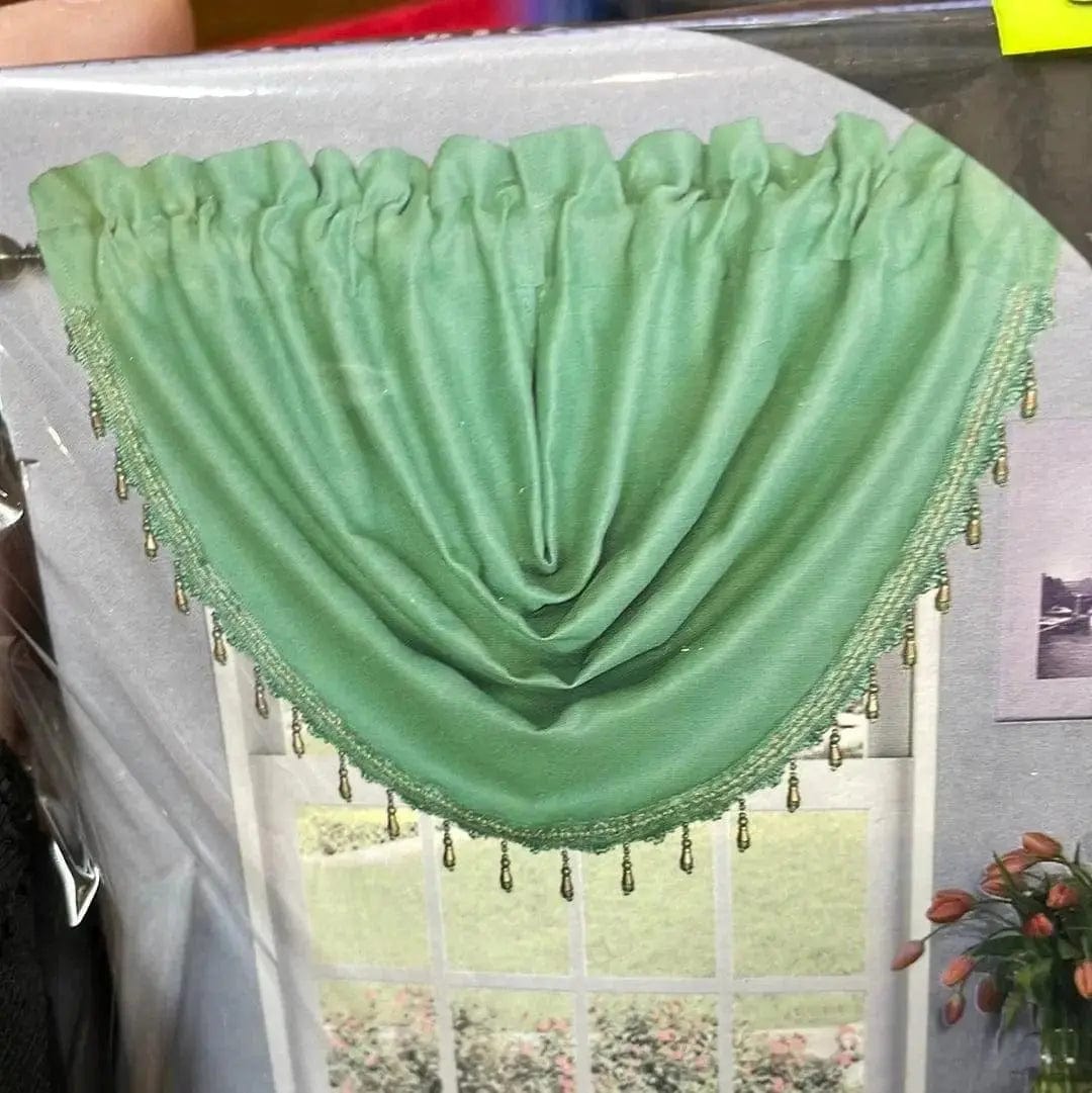 Linen World Green Faux Silk Blackout Valance