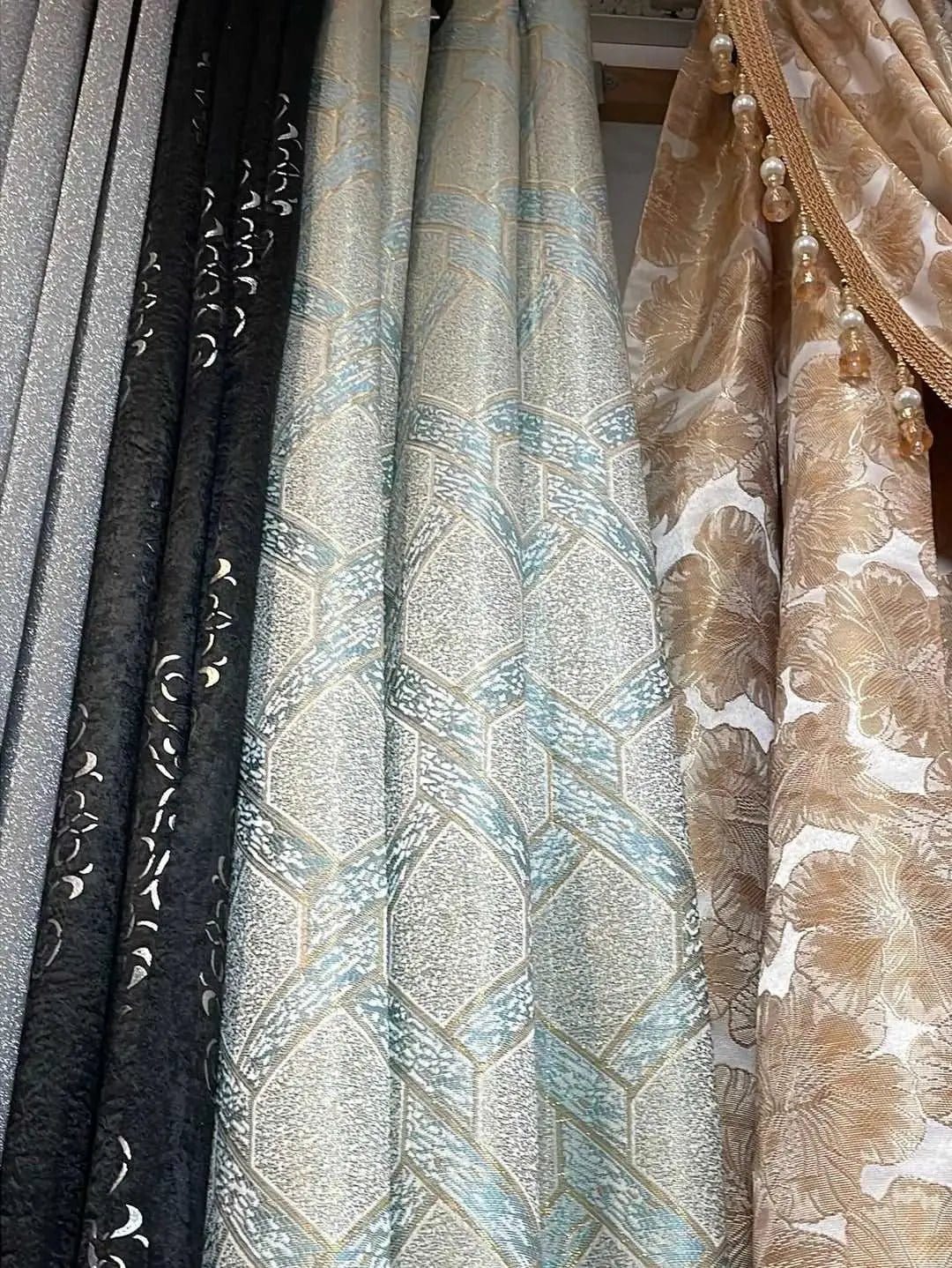 Linen World Jacquard Geometry Curtain Panel