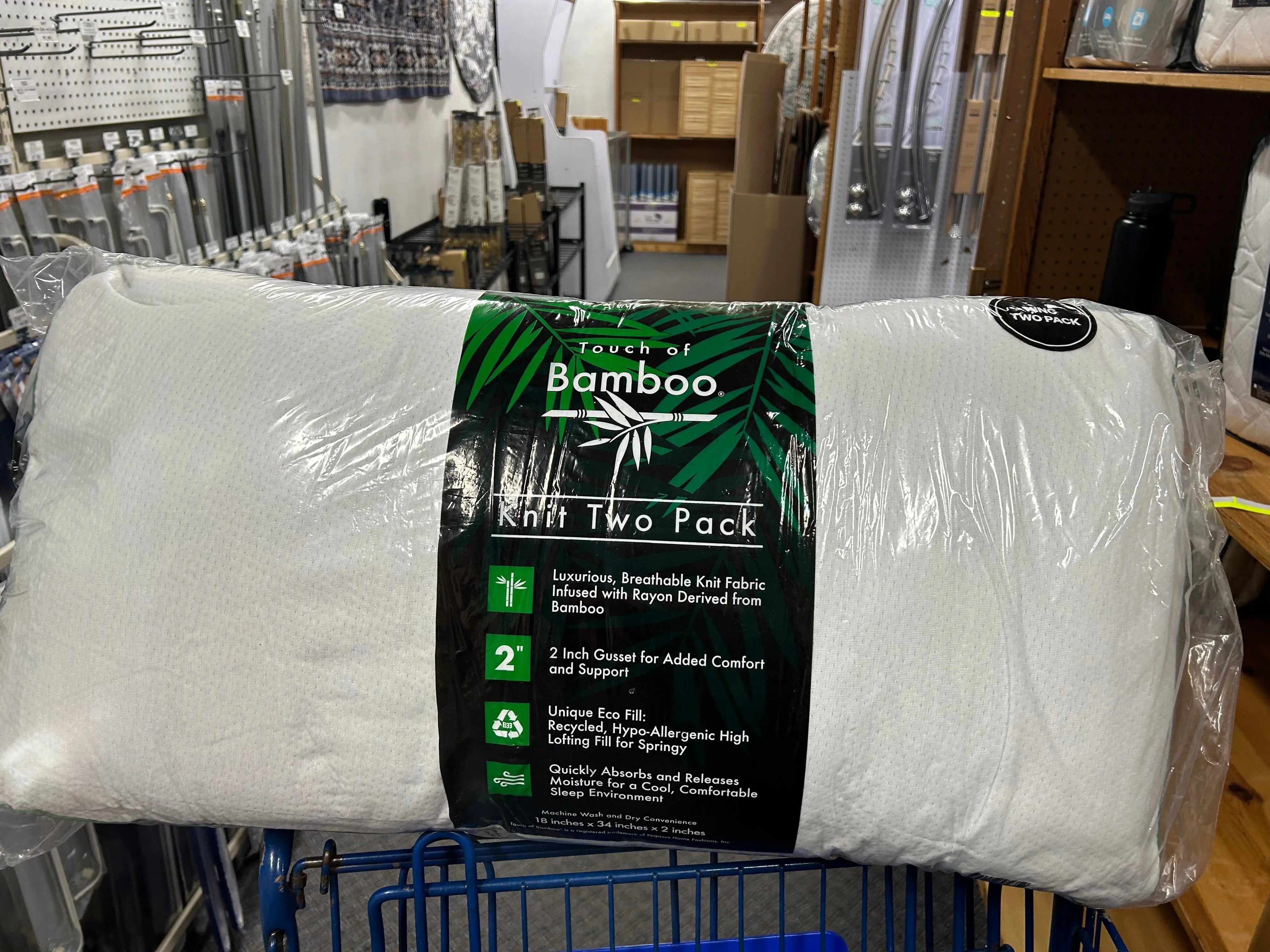Linen World King Bamboo Memory Foam 2 Pack Pillows