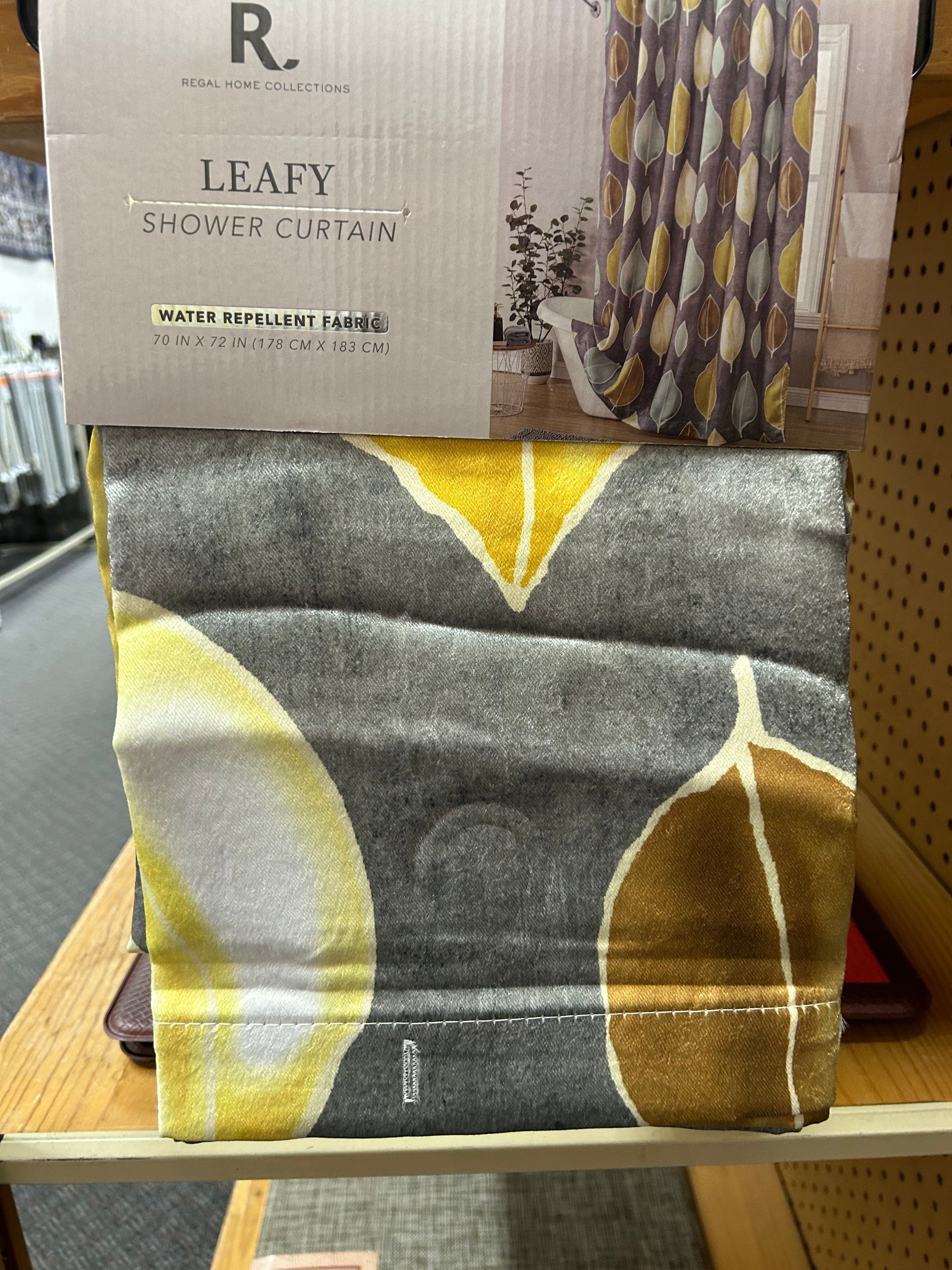 Linen World ‘Leafy’ Heavy Duty Water Resistant Shower Curtain