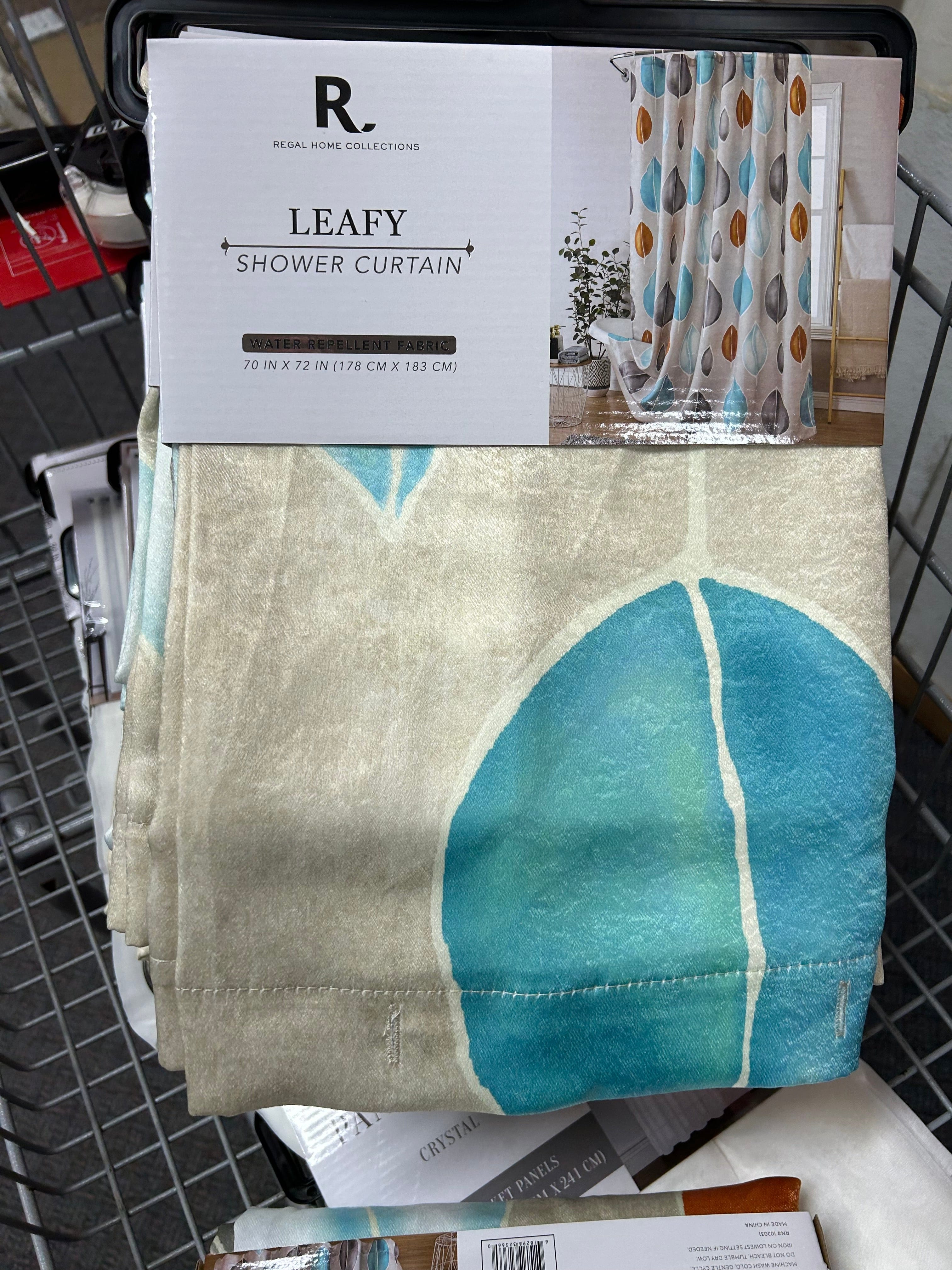 Linen World ‘Leafy’ Heavy Duty Water Resistant Shower Curtain