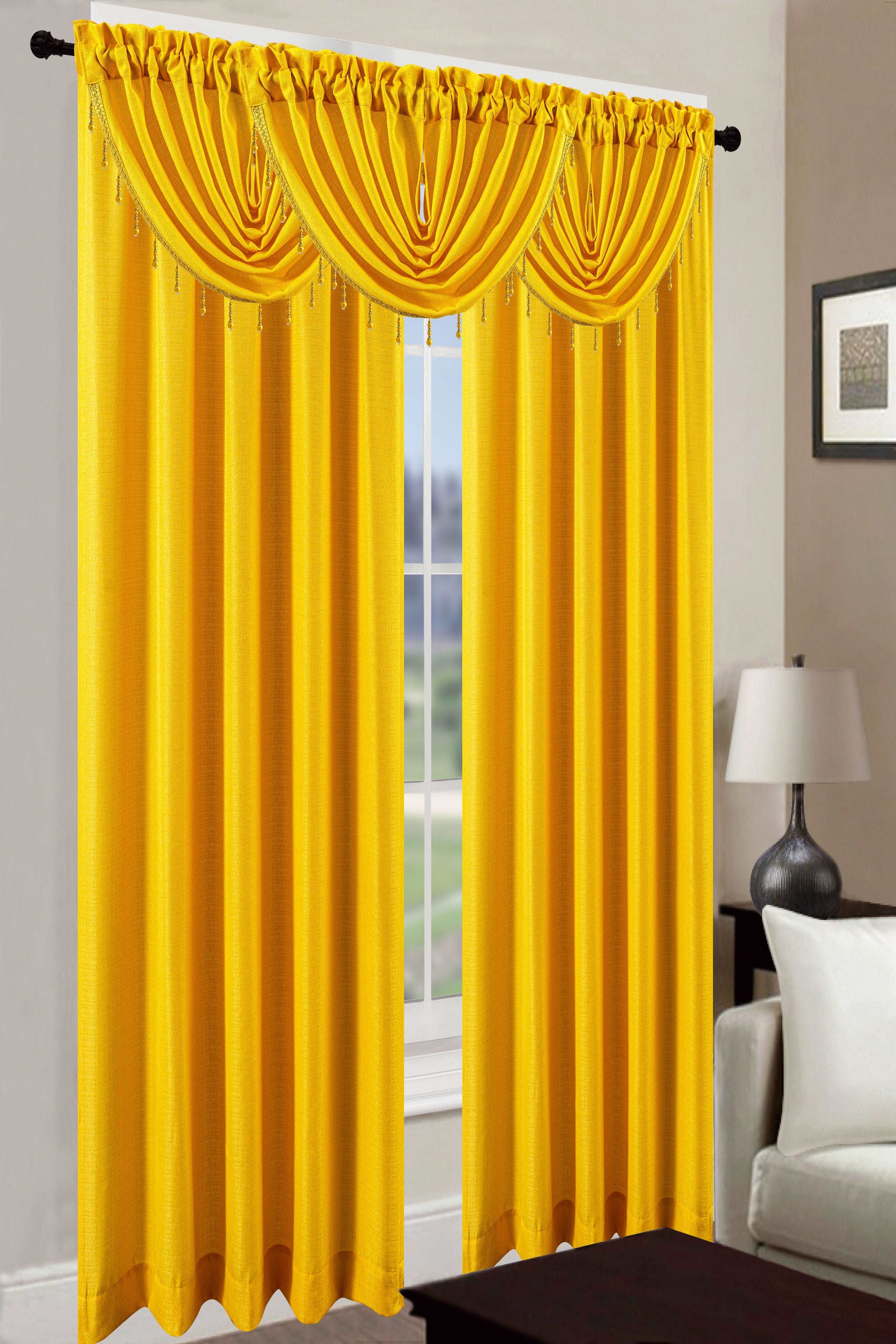 Linen World “Leah” Rod Pocket Jacquard Window Curtain Panel