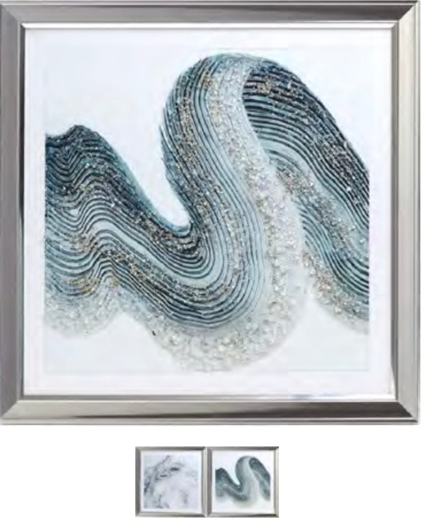 FRAMED LACQUERED ART WITH ROCKS - WAVES SAVE 30% $34.99 – Linen World