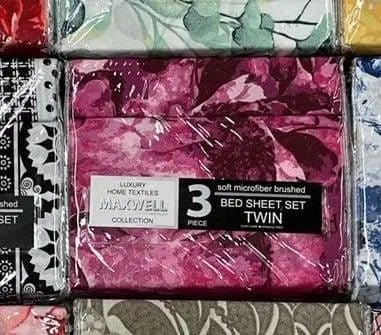 Linen World Bed Sheets Magenta Print / Twin 4 PC Brushed Microfiber Sheet Sets ALL SIZES