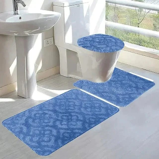 Linen World bathroom rugs Maribel 3 pc non-slip bathroom rug set