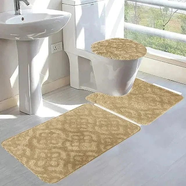 Linen World bathroom rugs Maribel 3 pc non-slip bathroom rug set