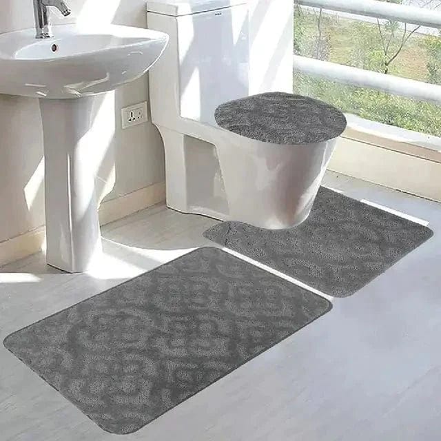 Linen World bathroom rugs Maribel 3 pc non-slip bathroom rug set