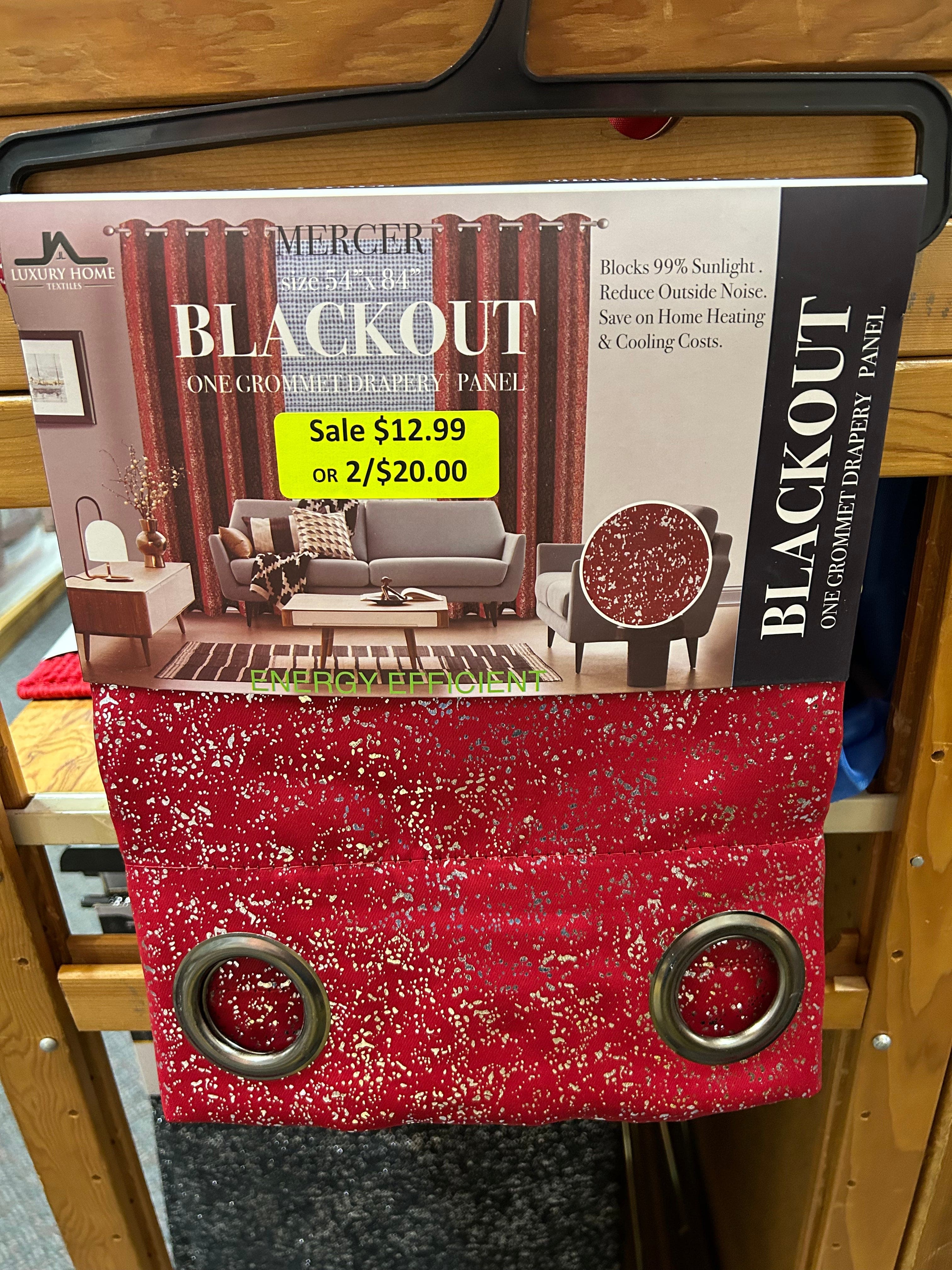 Linen World “Mercer” blackout curtain panel $12.99 or 2 for $20