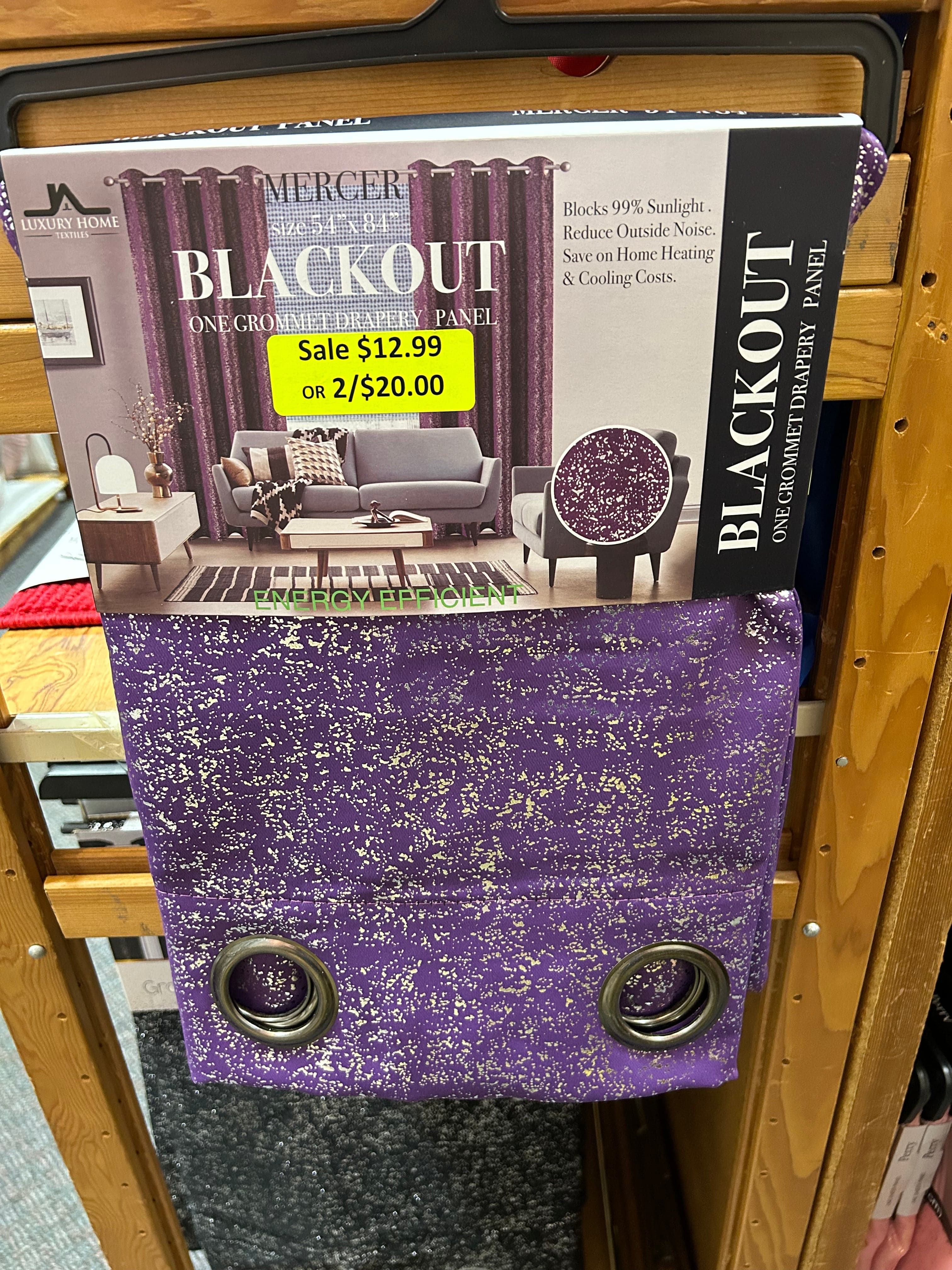 Linen World “Mercer” blackout curtain panel $12.99 or 2 for $20