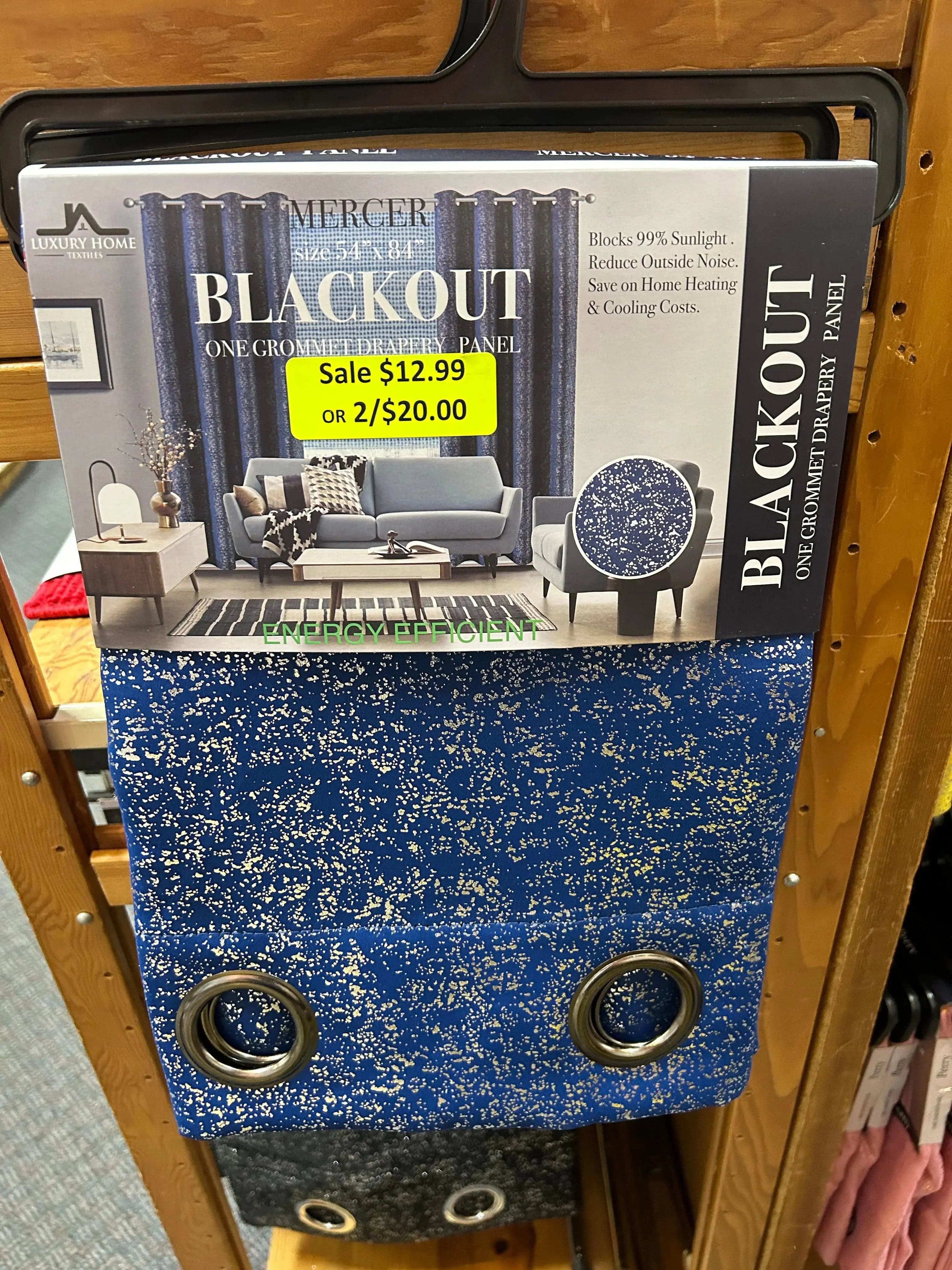 Linen World “Mercer” blackout curtain panel $12.99 or 2 for $20