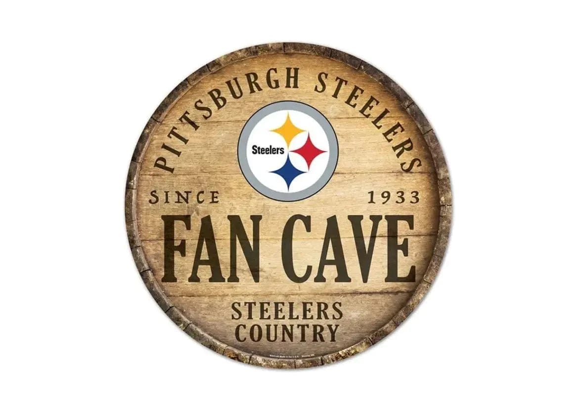 Linen World NFL “FAN CAVE” 14" ROUND SIGN
