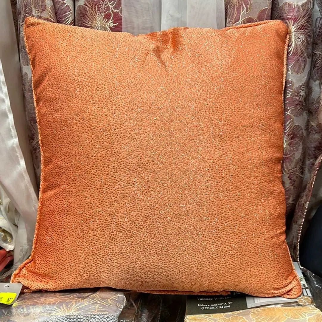 Linen World Orange “Dawson” Sparkly Throw Pillow