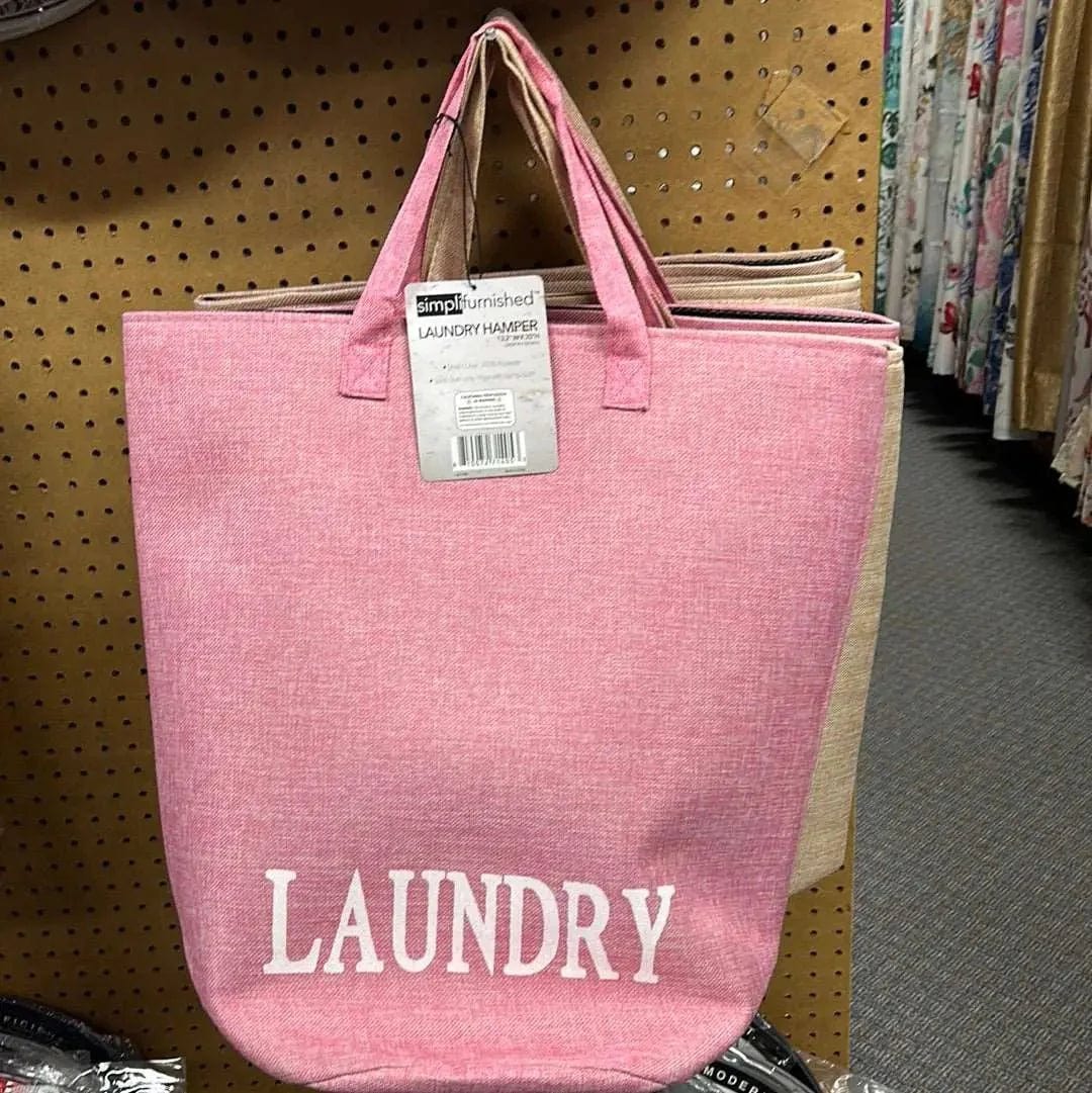 Linen World Pink Laundry Hamper Bag