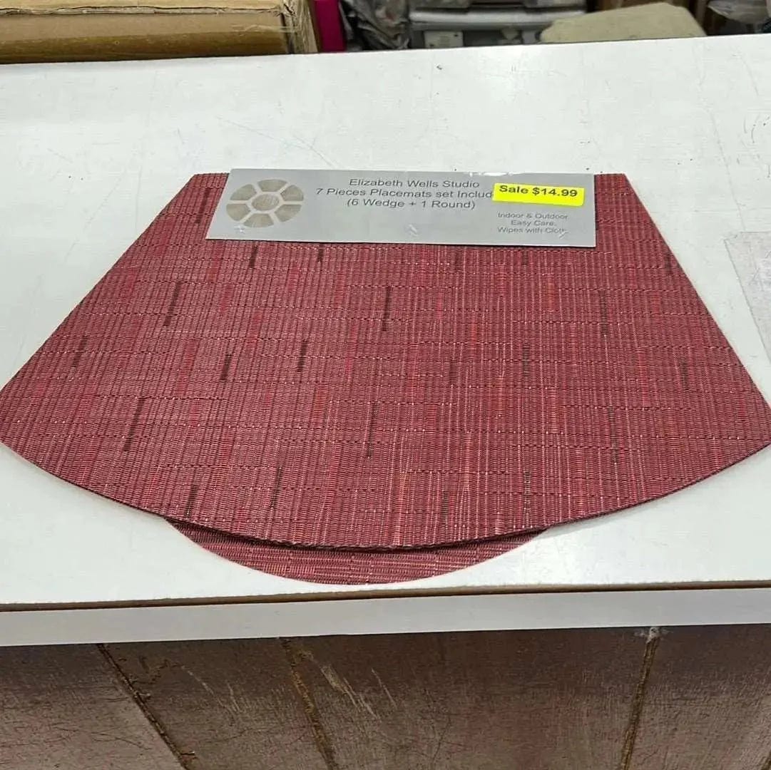 Linen World Red 7 PC Placemat Set