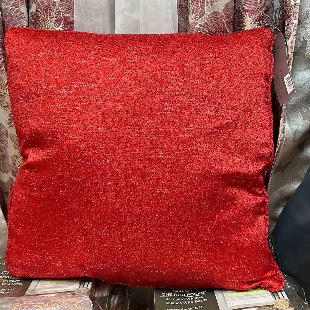 Linen World Red “Dawson” Sparkly Throw Pillow