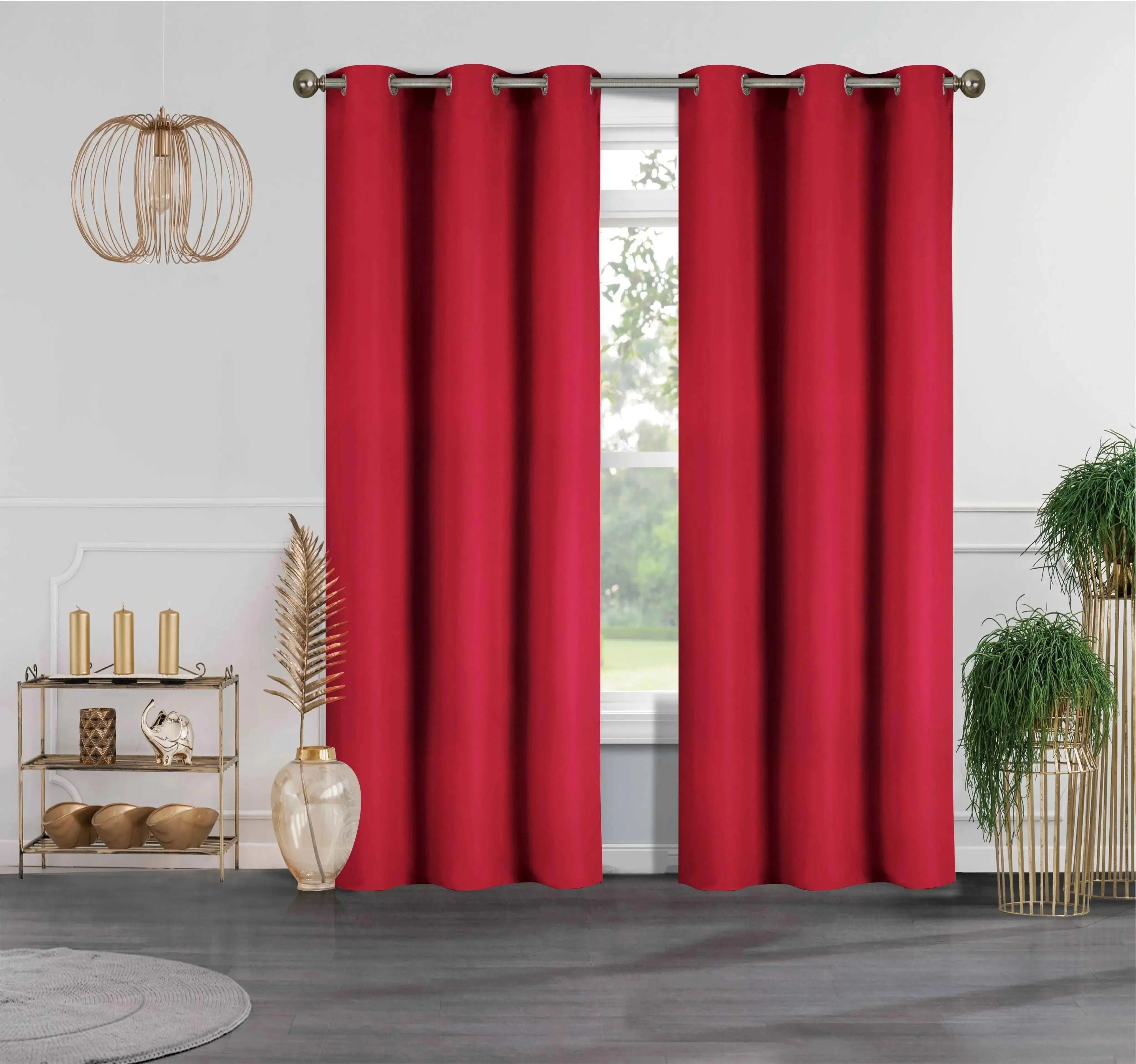 Linen World Curtains Red 