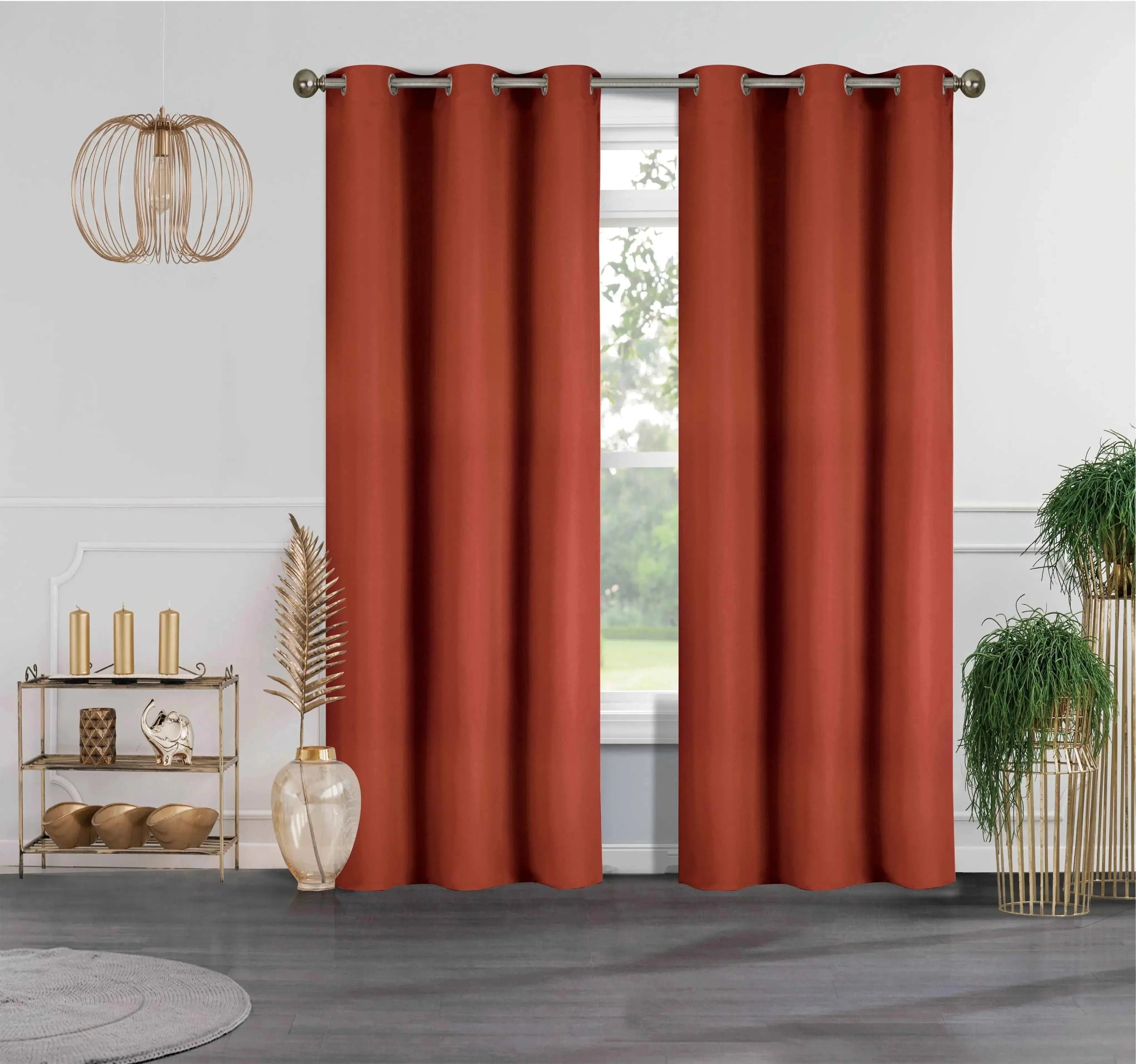 Linen World Curtains Rust 