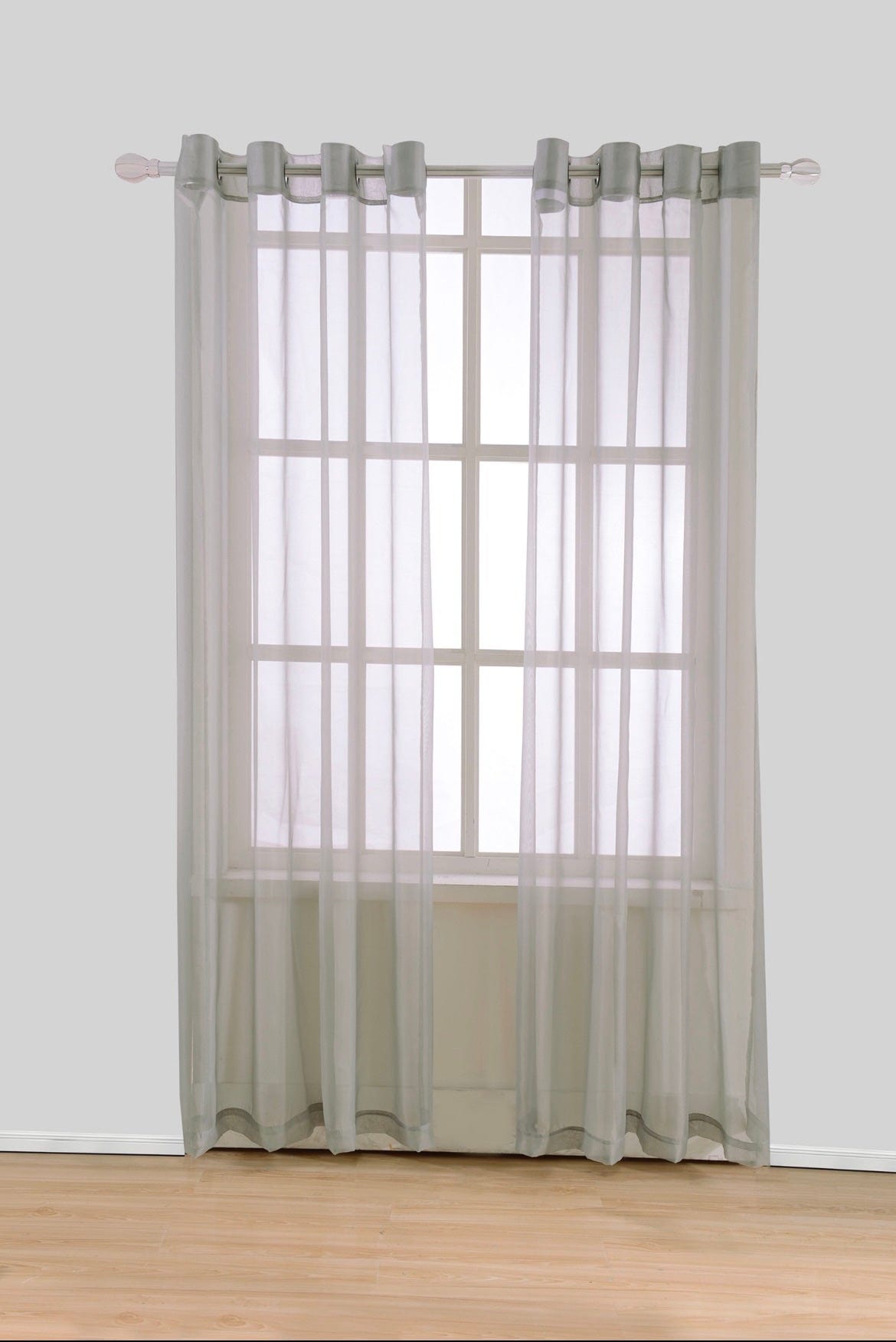 Linen World Home & Garden Silver / 55x63 “Harper” Sheer grommet curtain panel