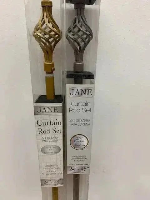 Linen World Curtain & Drape Rods Silver / 86”-150” / Double Rod “Jane” 24”-48” decorative curtain Rod