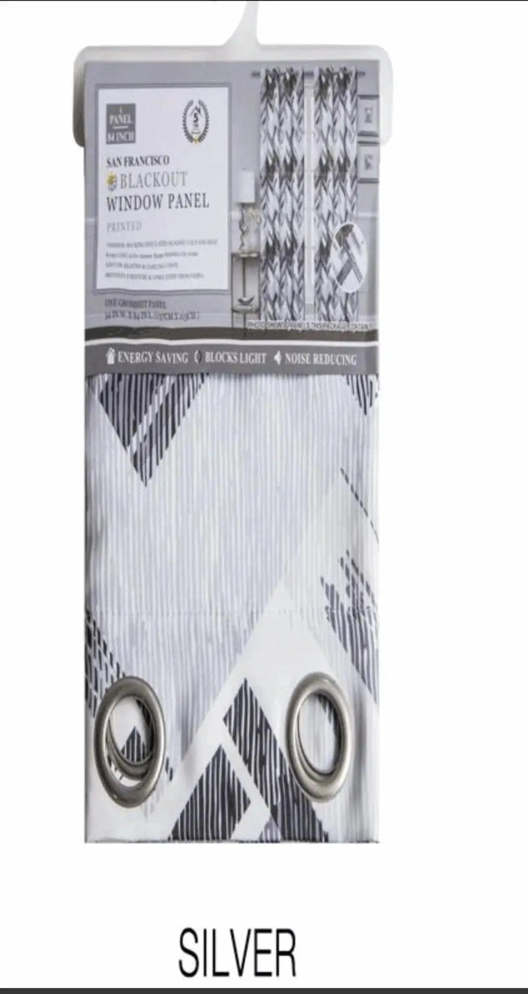 Linen World Silver “San Francisco” blackout curtain panel