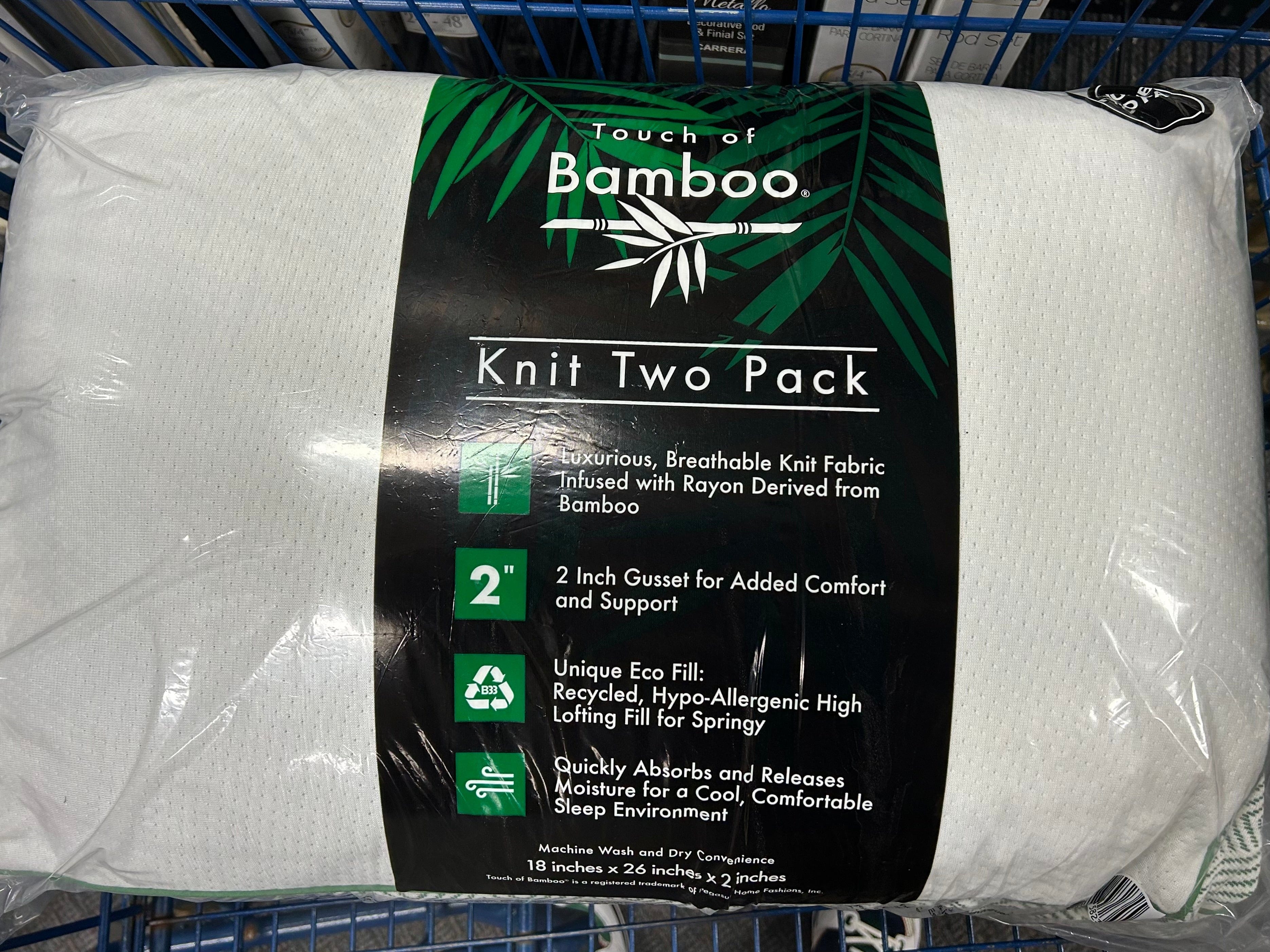 Linen World Standard/Queen Bamboo Memory Foam 2 Pack Pillows