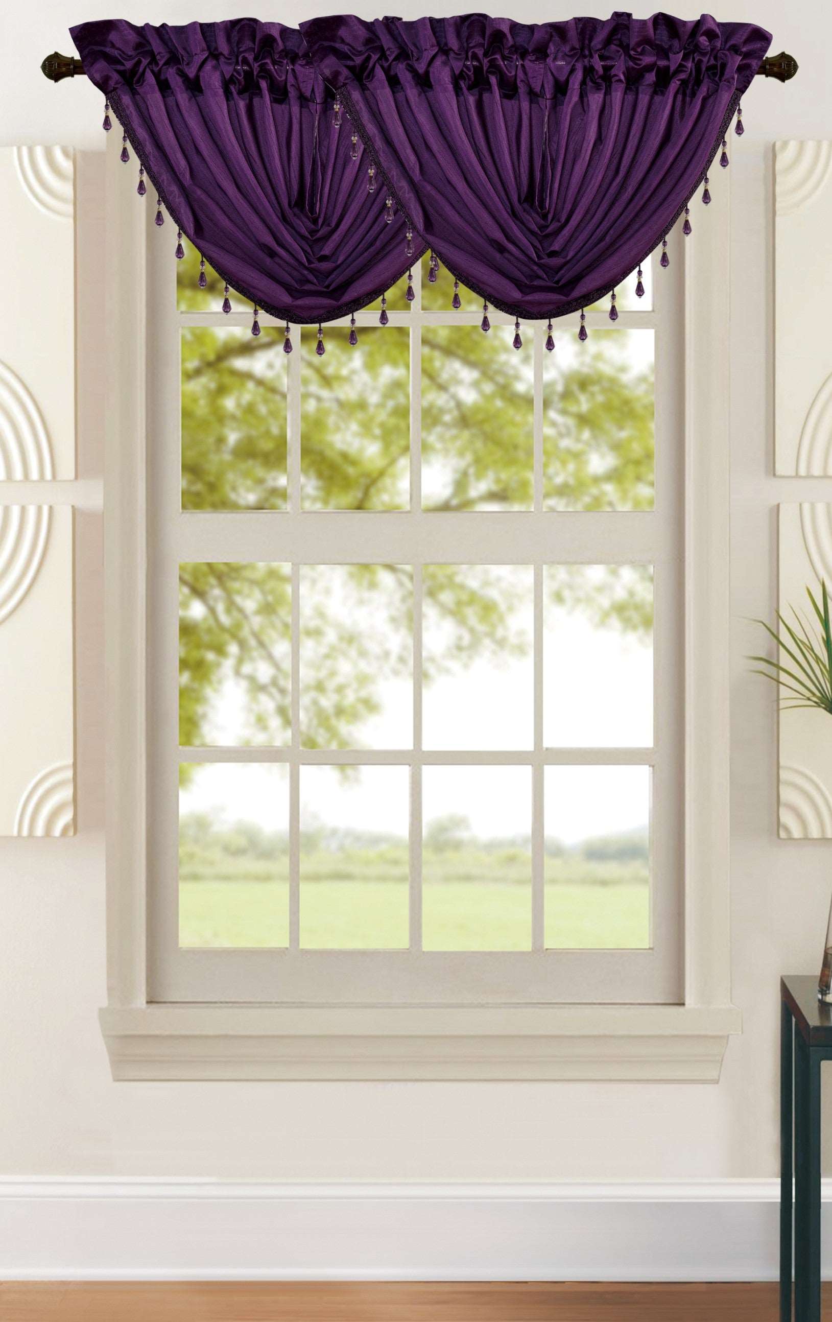 Linen World “Terri” Rod Pocket Valance with Beads