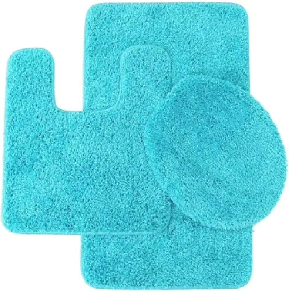 Linen World bathroom rugs Turquoise "Elite" 3 PC Bath mat set