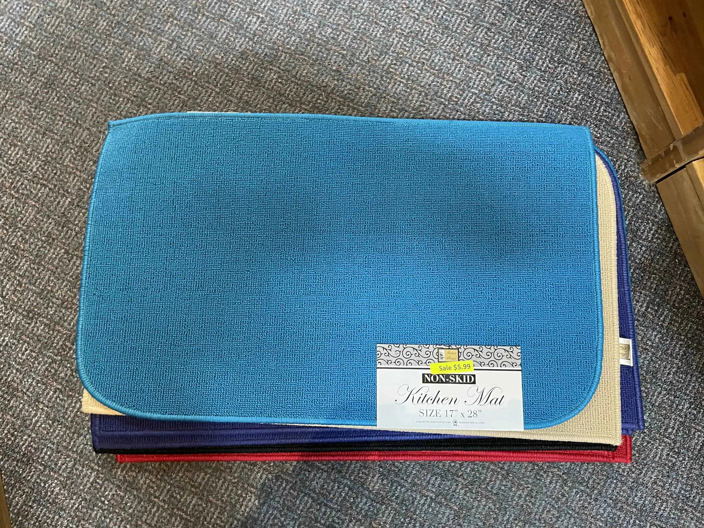 Linen World Turquoise Non-Slip Kitchen Mat 17x28