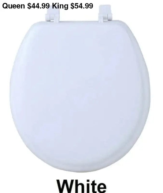 Linen World Bathroom Accessories White 17” Soft Seat Vinyl Toilet Seat
