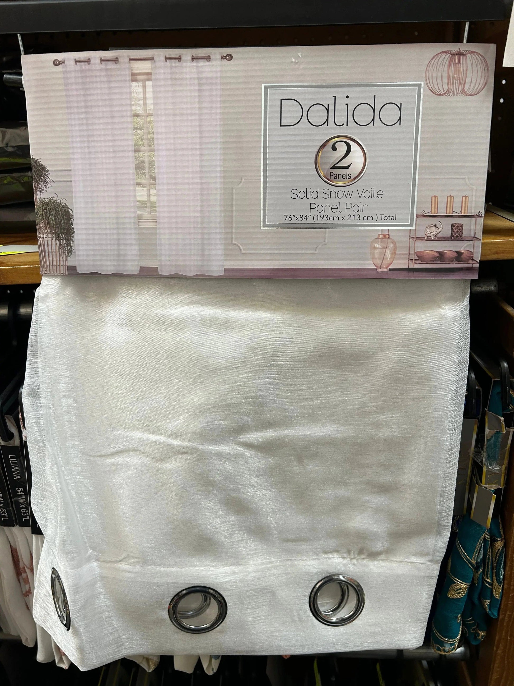 Linen World White 2 Pack “Dalida” Solid Snow Voile Curtain Panels