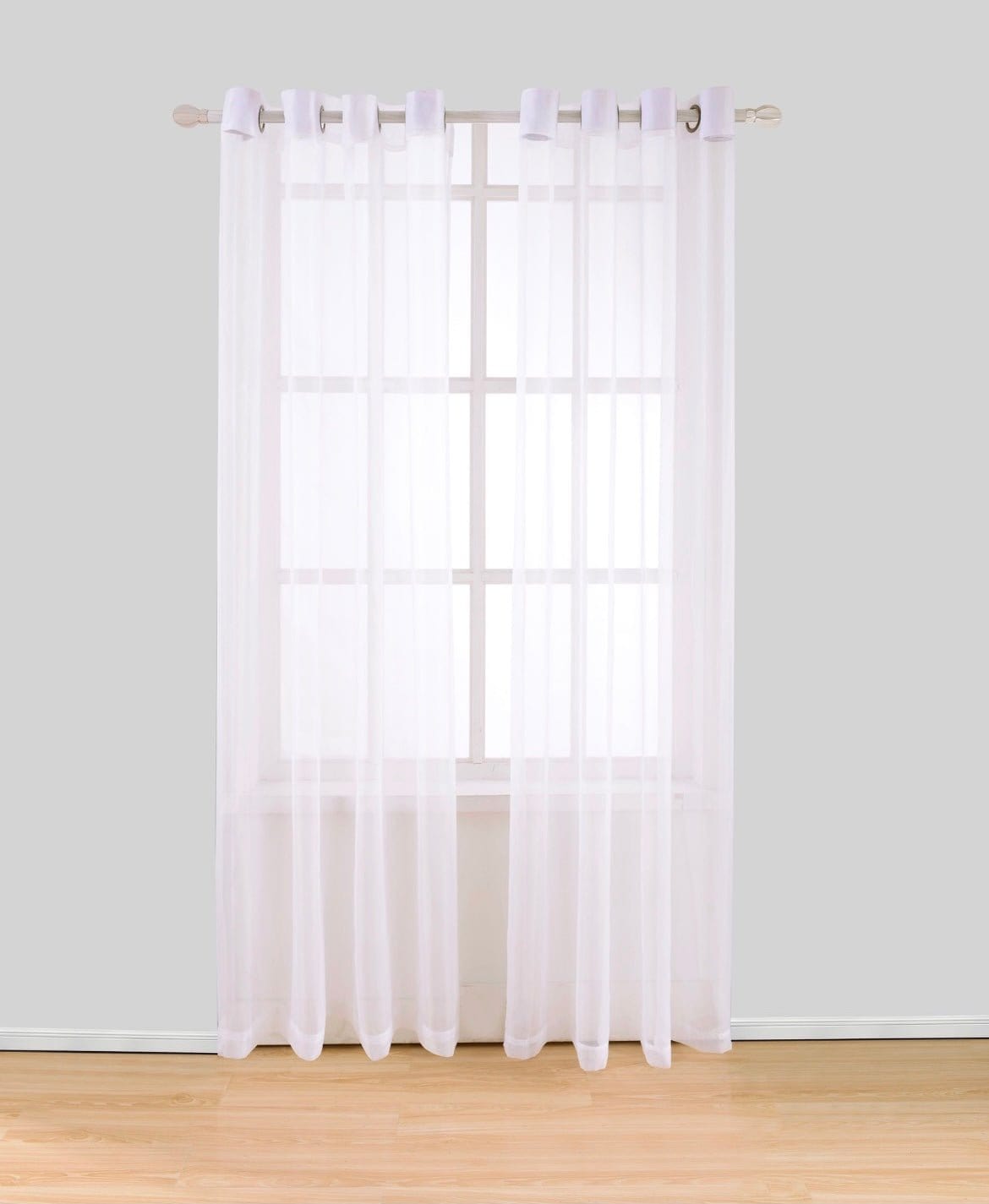 Linen World Home & Garden White / 55x63 “Harper” Sheer grommet curtain panel