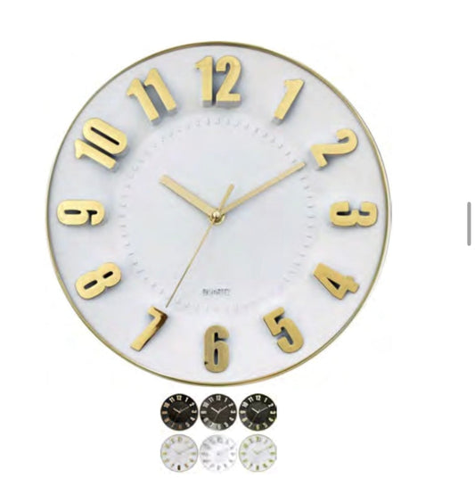 Linen World White face - gold numbers 11” 3D Wall Clock