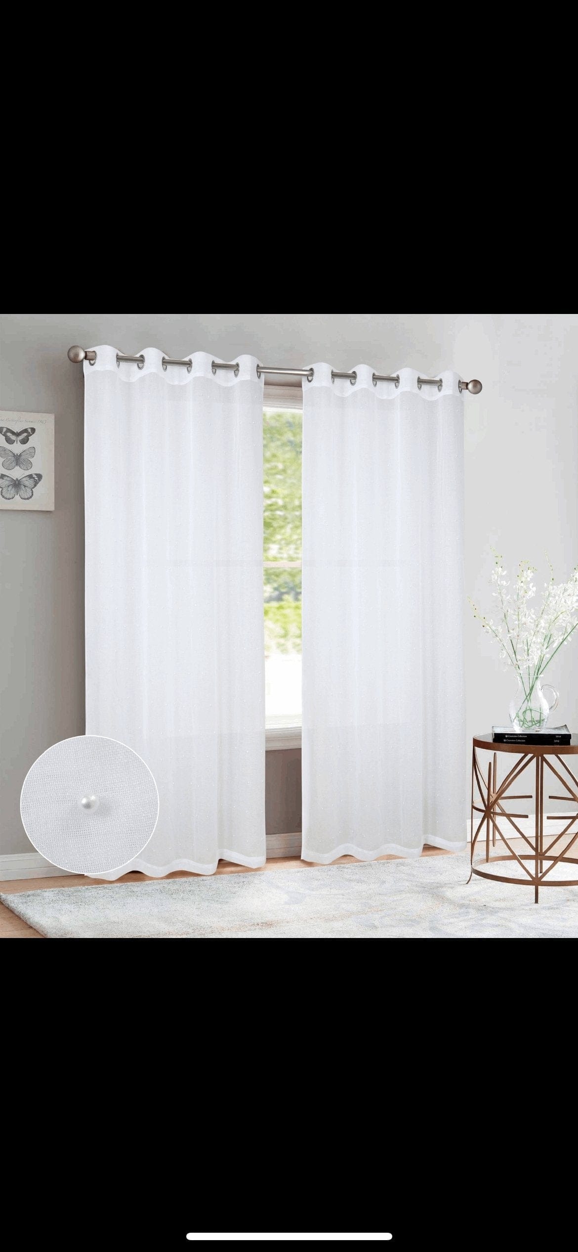 Linen World White “Pearl” Curtain Panel