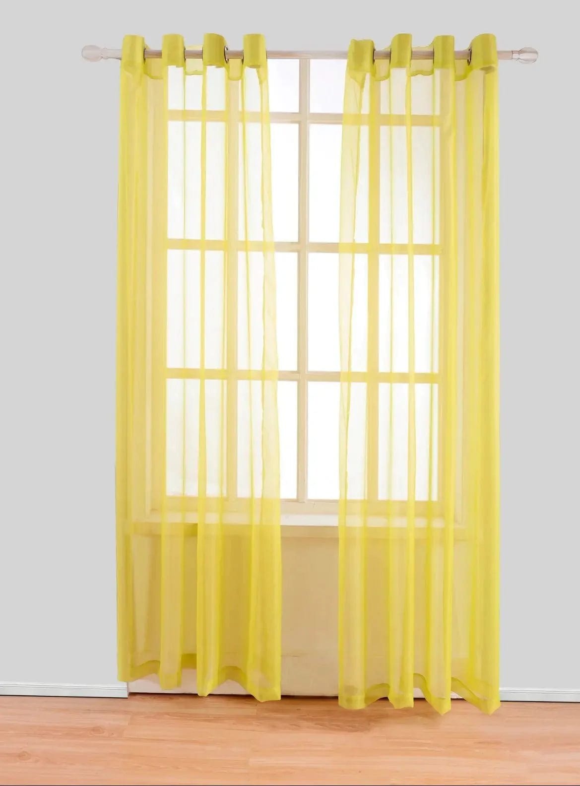 Linen World Home & Garden Yellow / 55x63 “Harper” Sheer grommet curtain panel