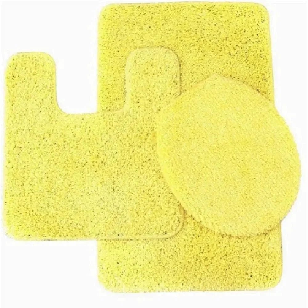 Linen World bathroom rugs Yellow "Elite" 3 PC Bath mat set