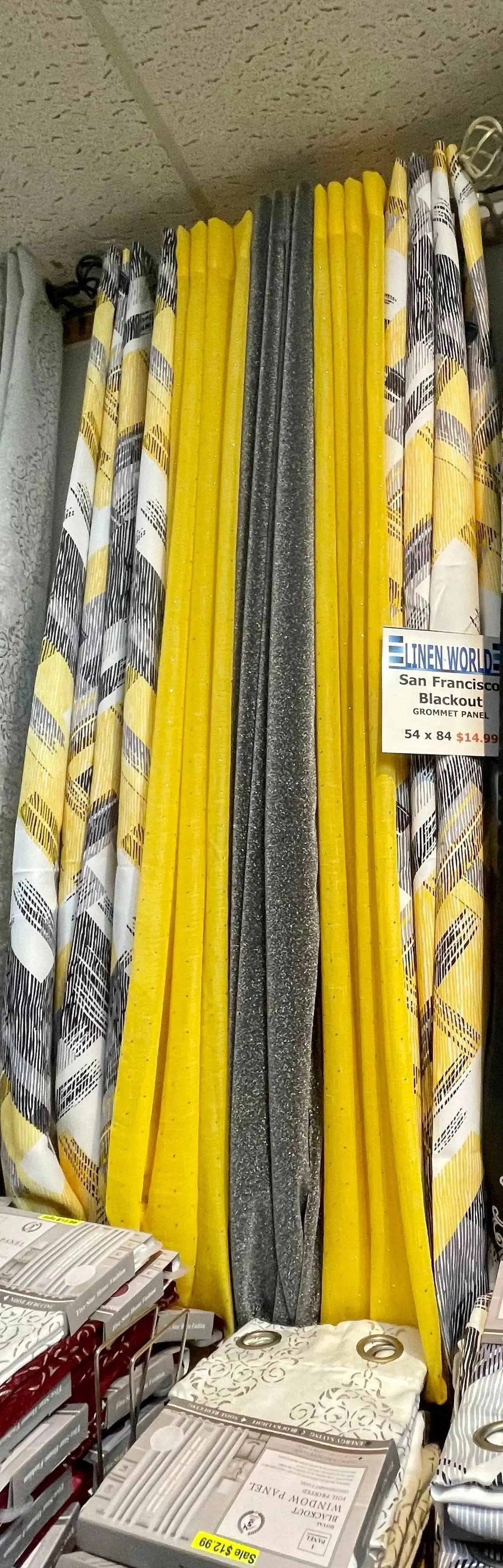 Linen World Yellow “San Francisco” blackout curtain panel