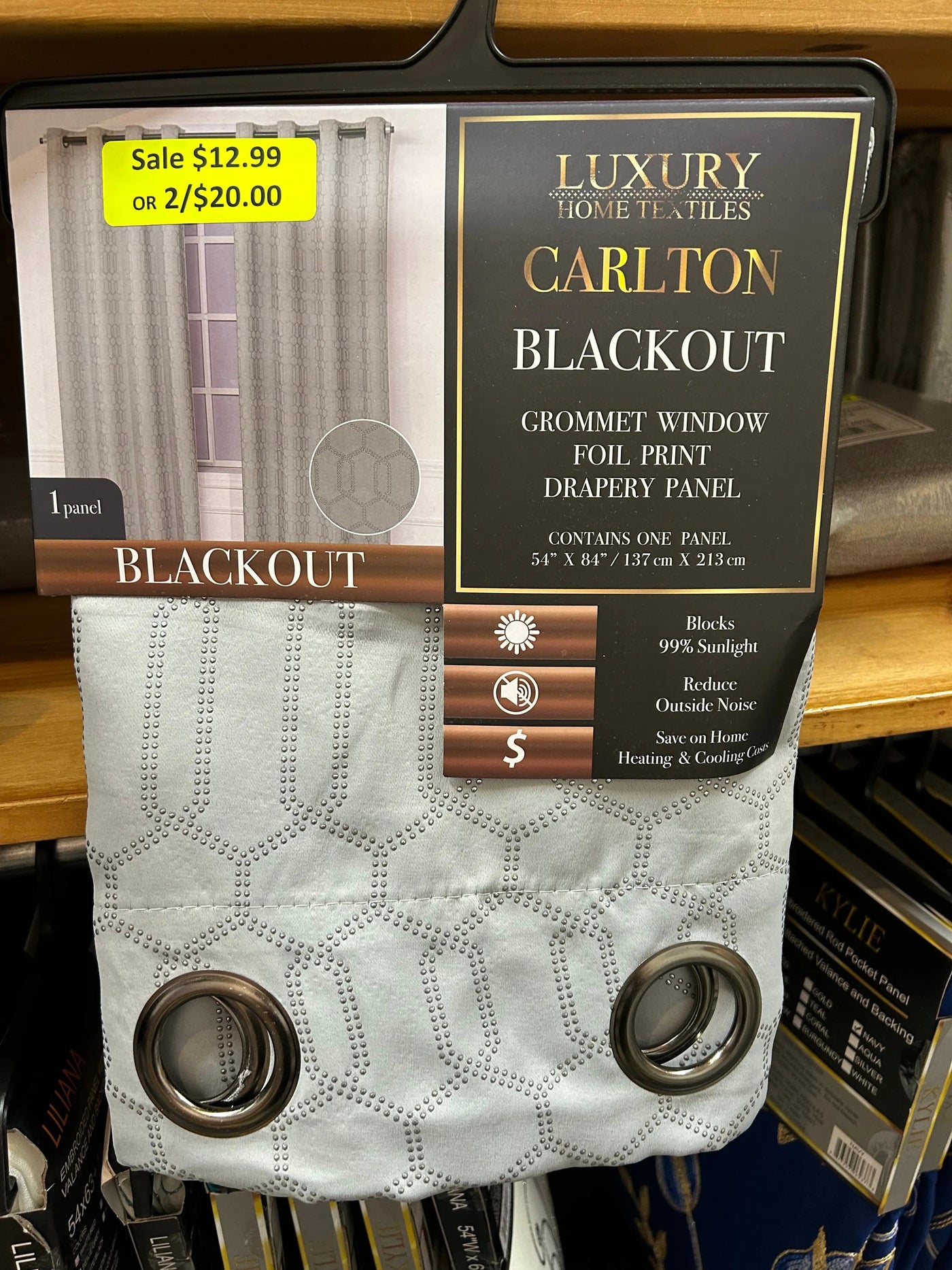 “Carlton” blackout curtain panelLinen World
